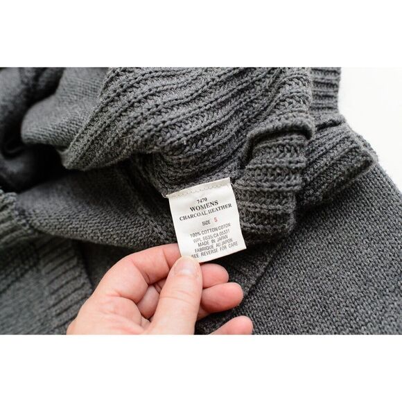 Woolrich Women's Charcoal Heather Cardigan Sweater S buttons collar - Picture 4 of 7